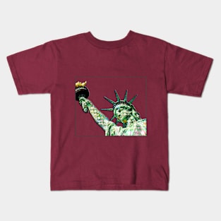 Statue of Liberty created with beautiful flowers mosaic style Kids T-Shirt